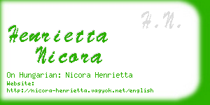 henrietta nicora business card